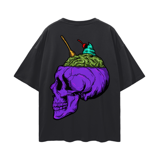 Bluebear Skull (purple) - Oversize Deep Drop Shoulder Tee